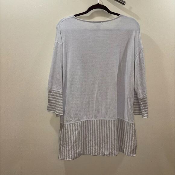 Iridium 100% Pima Cotton Striped Lagenlook Oversized Shirt – Size XS - Picture 2 of 10